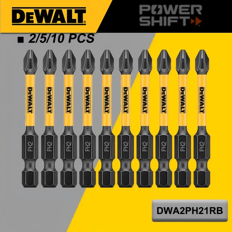 DEWALT  PH2 57mm 2/5/10PCS FLEXTORQ SERIES HIGH STRENGTH IMPACT RESISTANT CROSSBIT DRIVER BIT DWA2PH21RB