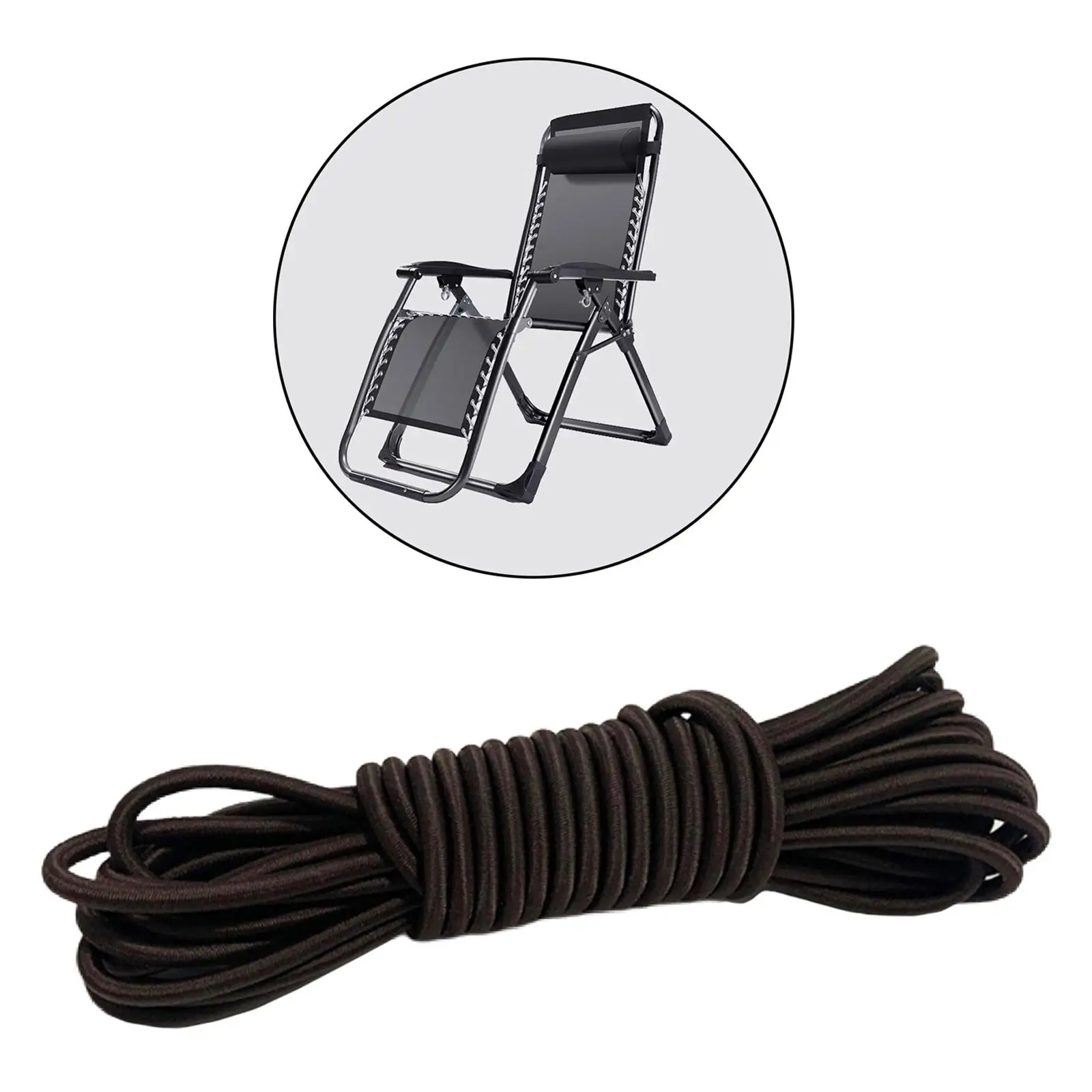 Recliner Laces Cord Set Rubber Folding Lounge Chair Repair Elastic Cords for Garden Patio Sun Lounger