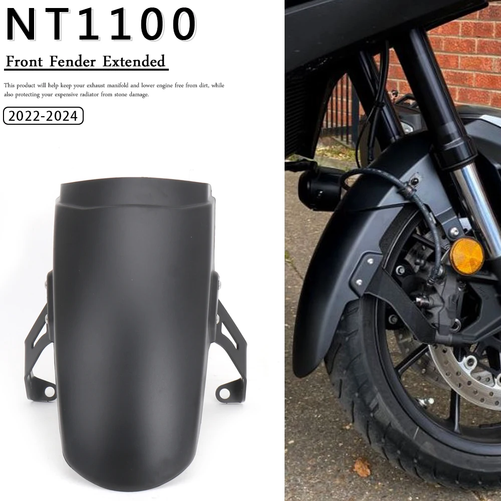 

New Motorcycle Accessories Front Fender Mudguard ABS Extended Mud Guard For Honda NT1100 NT 1100 Nt1100 2022 2023 2024