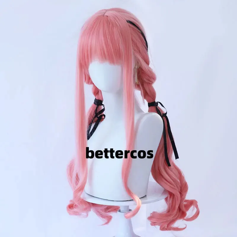 25COSNikki شعر مستعار تأثيري لعبة إنفينيتي نيكي المرأة طويلة الوردي شعر مستعار نيكي تأثيري لوليتا شعر مستعار غطاء مجاني