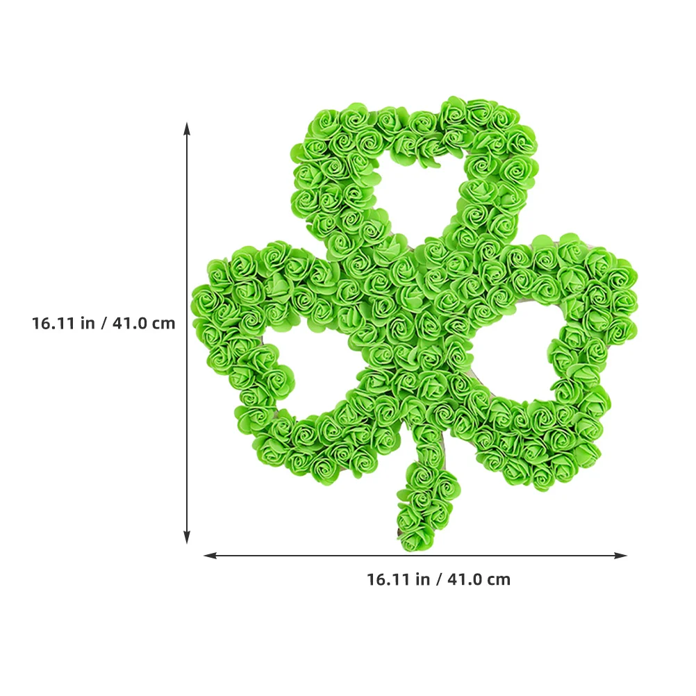 

St Patrick's Day Four Leaf Clover Wreath Shamrock Garland Front Door Hanging Decor Festival Clover Wreath Outdoor Wall