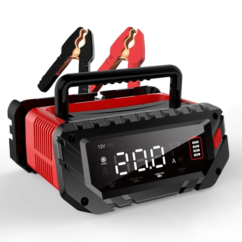 

for Motorcycle Trickle Lithium LiFePO4 Lead-acid AGM Battery Repair 12V 30A/26A/20A Smart Car Battery Charger LCD 6V-12V-24V