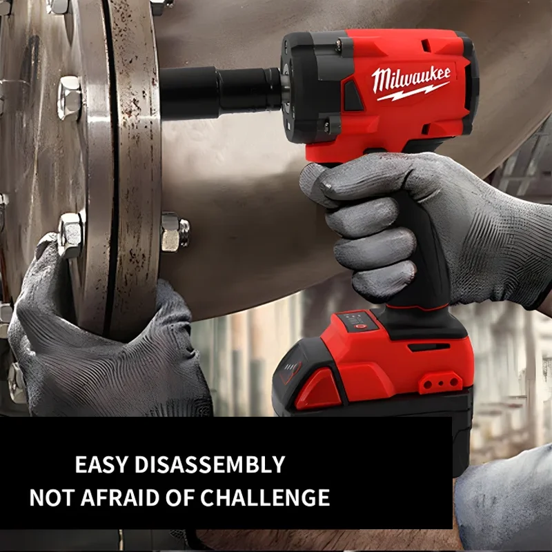 Milwaukee Brushless Impact Driver 18V 300NM Motor Cordless Rechargeable Lithium battery 1/2 Impact Wrench Screwdriver Power Tool