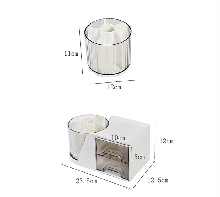 Portable rotating makeup brush organizer
