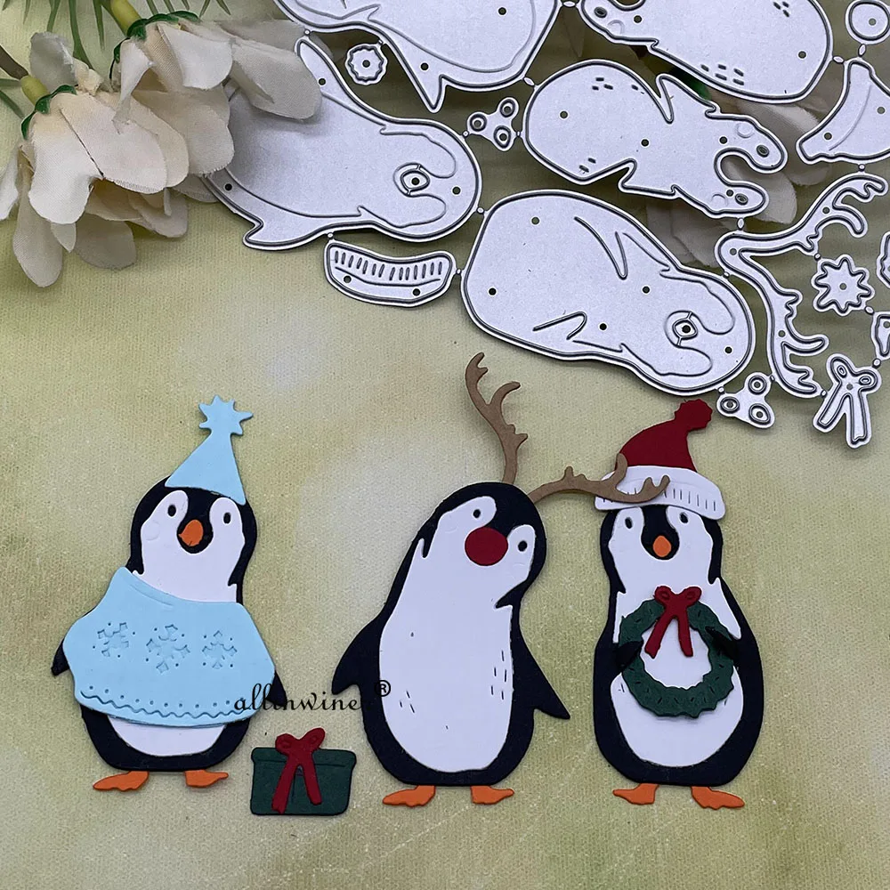 New Christmas penguins Metal Cutting Dies Stencils For DIY Scrapbooking Decorative Embossing Handcraft Die Cutting Template