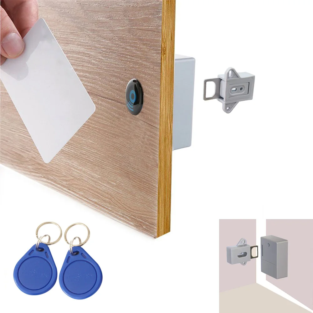 125KHZ Keyless Swipe Card Keychain Induction Hidden Invisible Smart Electronic RFID Cabinet Drawer Lock