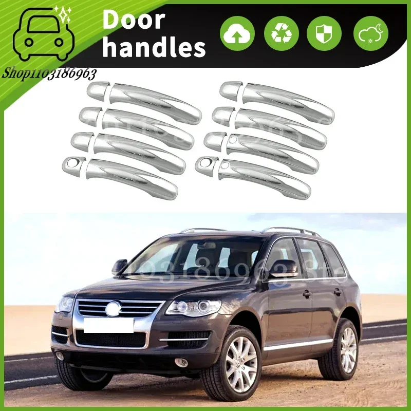 

For Volkswagen Touareg 2002-2010 Black Chrome Car Door Handle Cover Trim Styling Accessories Car Stickers Auto Accessories