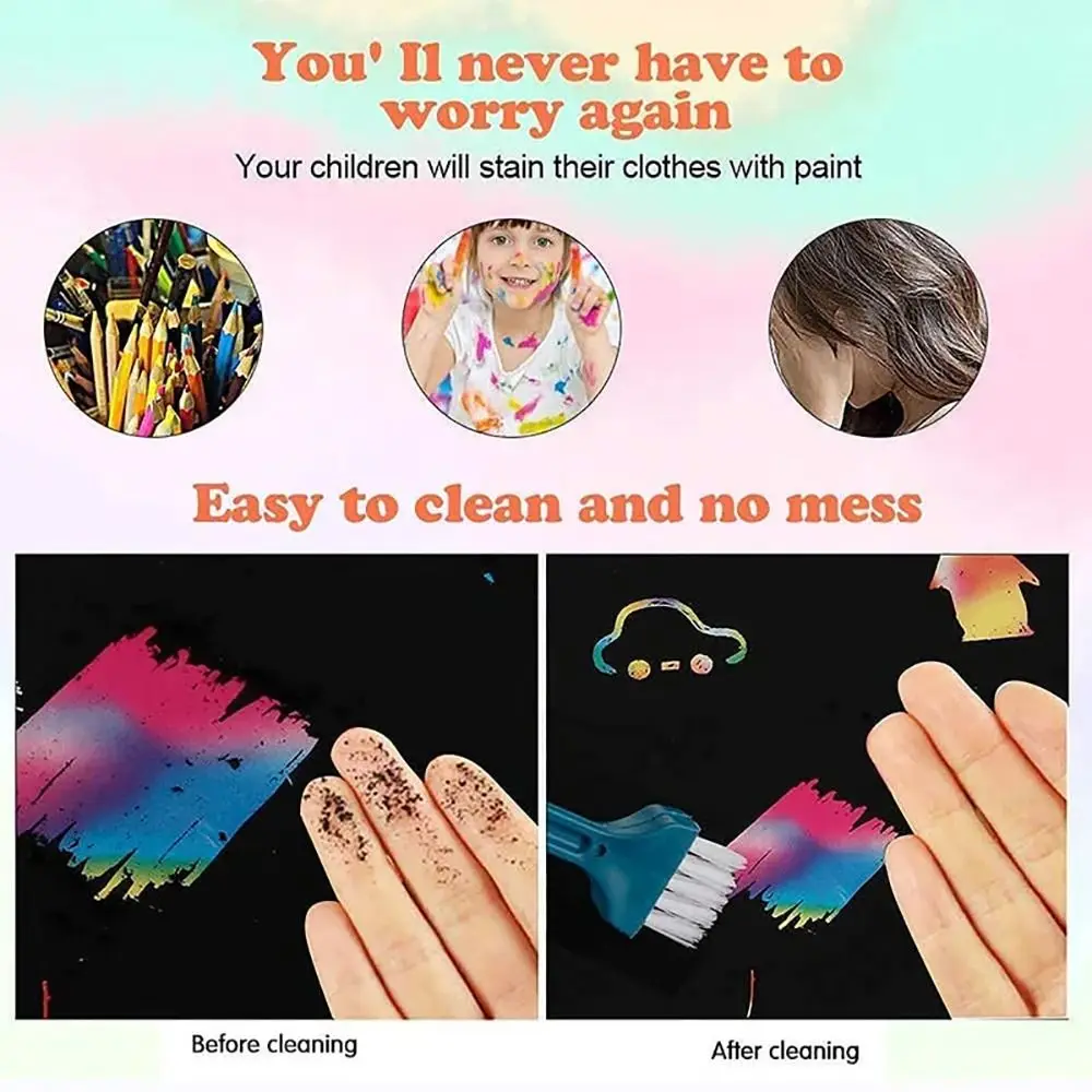 20Pcs 16/32K Scratch Painting Paper with Bamboo Stick Black Drawing Paper DIY Creative Rainbow Magic Graffiti Art Painting Kit