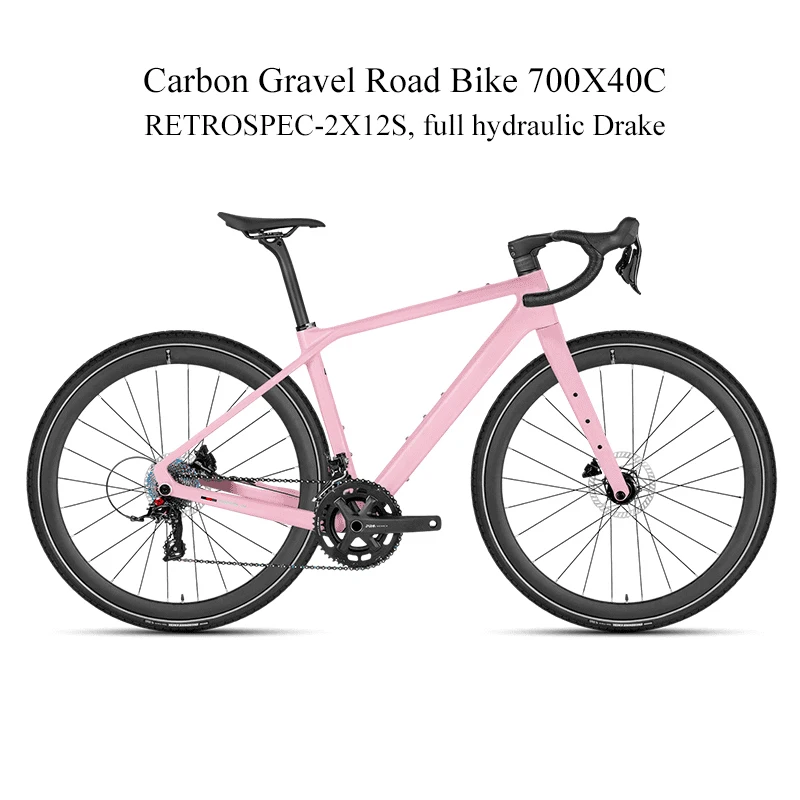 TWITTER Full Hydraulic Brake RS-24S Carbon Gravel Road Bicycle 40C Carbon Integrated Handlebar Gravel Bike Inner Cables For Sale