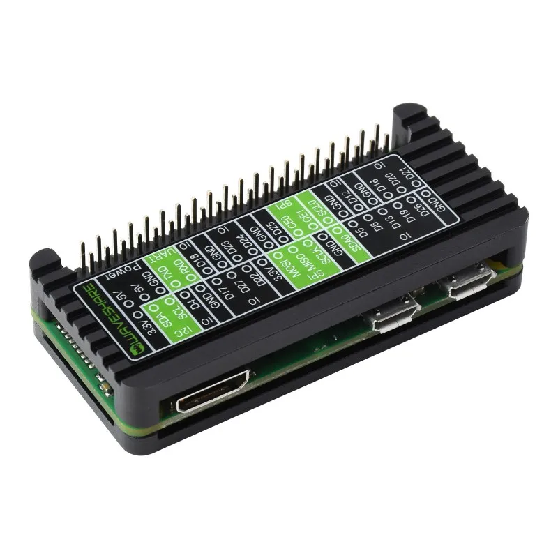 WaveshareAluminum Alloy Protection Case for Raspberry Pi Zero Series, Fits Zero / Zero 2 W