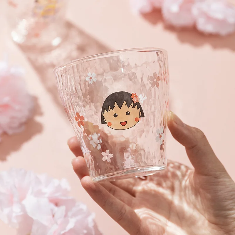 Kawaii Chibi Maruko-Chan Anime Hobby Cartoon Glass Hammered Glass Give Gifts To Girlfriend