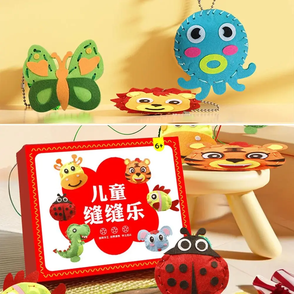 Educational DIY Sewing Set Sewing Cartoon Animal Craft Kit Toys Handmade Non-woven Fabric Kids Art Toys Beginners