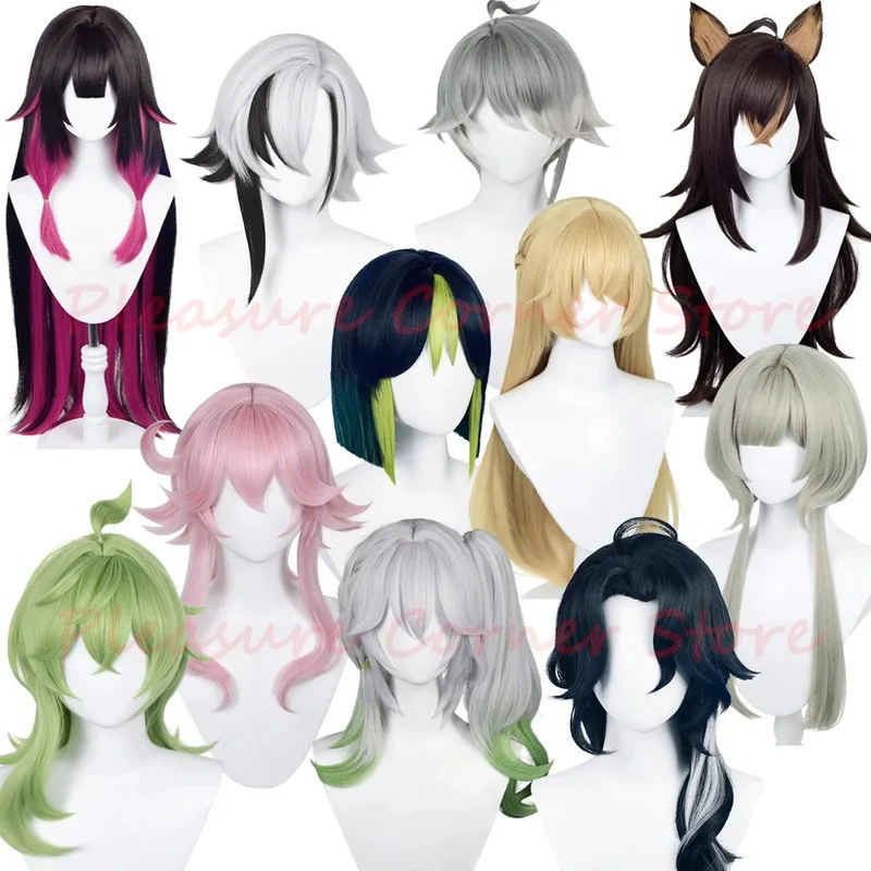 

Game Genshin Impact Sumeru Cosplay Nahida Tighnari Collei Fischl Cyno Al Haitham Nilou Dehya Wig Fatui Columbina Clown Wigs