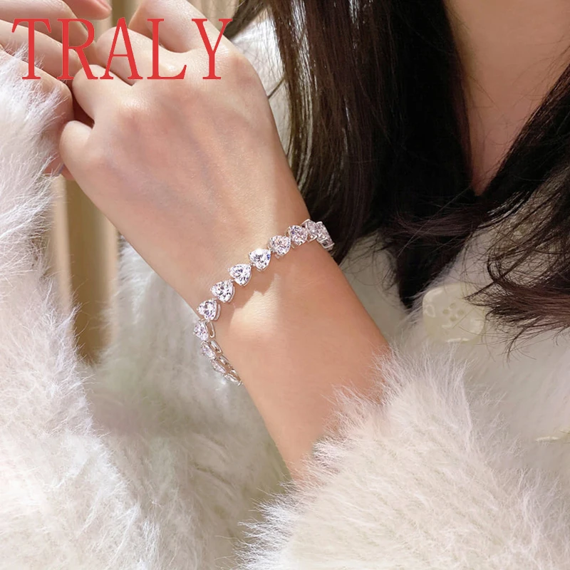 S925 Silver Full Diamond Love Bracelet, Mosang Diamond Bracelet, Fashionable Luxury Style Bracelet