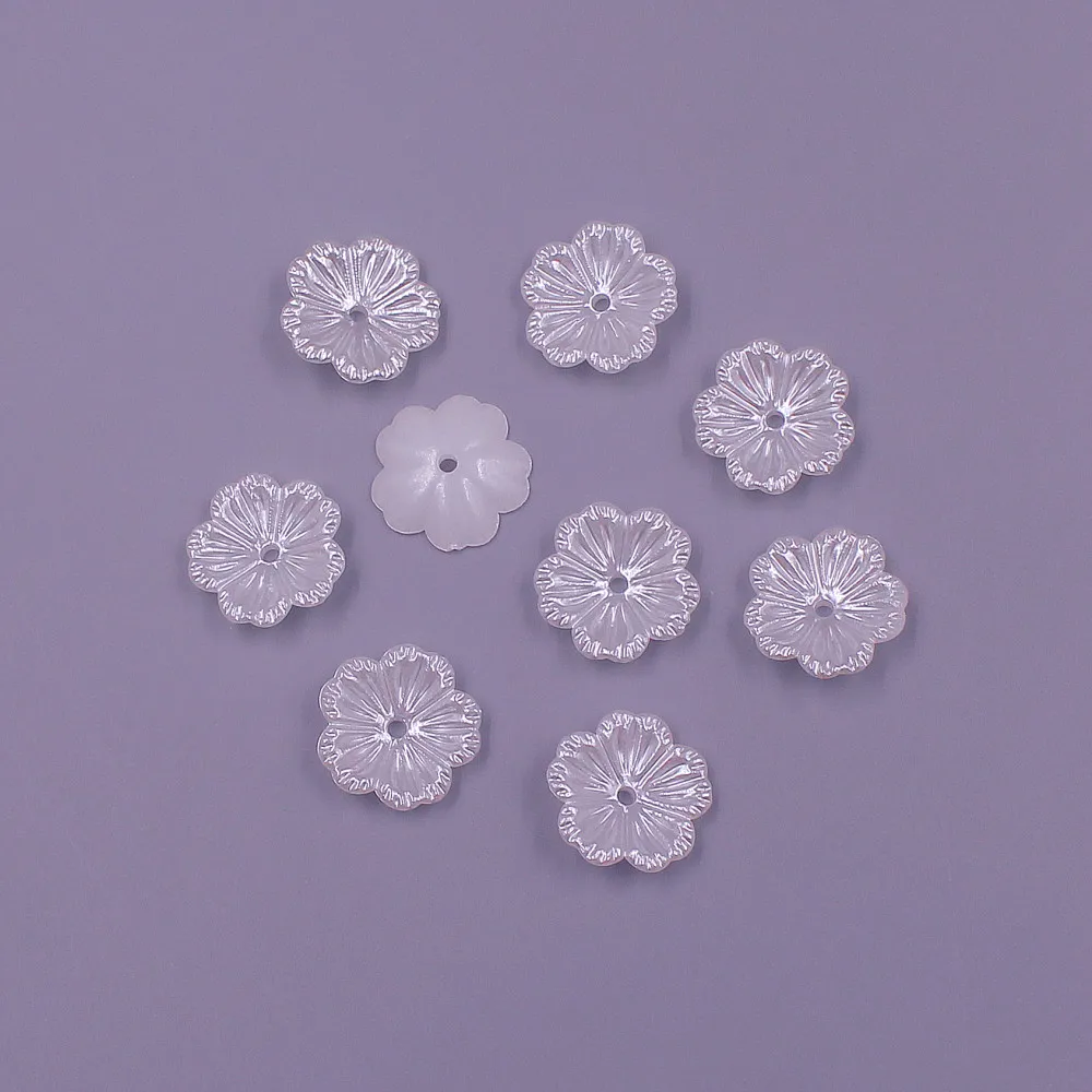 Perles en résine ABS en forme de fleur, demi-rondes, perles plates, bijoux à bricoler soi-même, décoration de scrapbooking, 13mm, 100 pièces