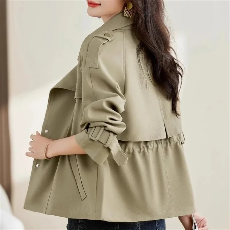 

Высококачественная ветровка, женская куртка, новинка 2025, весенне-осеннее пальто, короткая ветровка High Sense, женская верхняя одежда на шнурке, топ