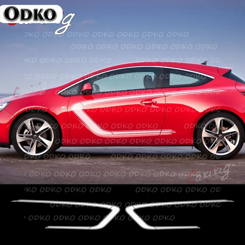 

2 шт. наклейки на боковую дверь автомобиля для Opel Astra h j g k GTC, аксессуары для автотюнинга, гоночный спорт, стиль, виниловая пленка, украшение «сделай сам»