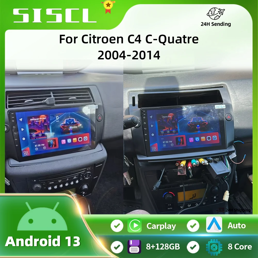 

Car Stereo Radio for Citroen C4 C-Triomphe C-Quatre 2004-2009 9" Android Multimedia Player GPS Navigation Touch Screen CarPlay