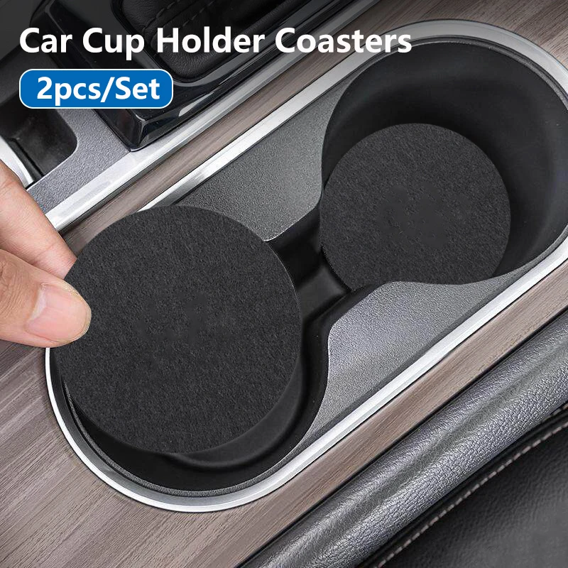 Sous-verres de voiture, 2 pièces, tapis porte-gobelets, sous-verres pour boissons, pour Toyota Corolla Yaris Camry Prius RAV4 CHR Hilux Aygo Avensis, accessoires pour clés