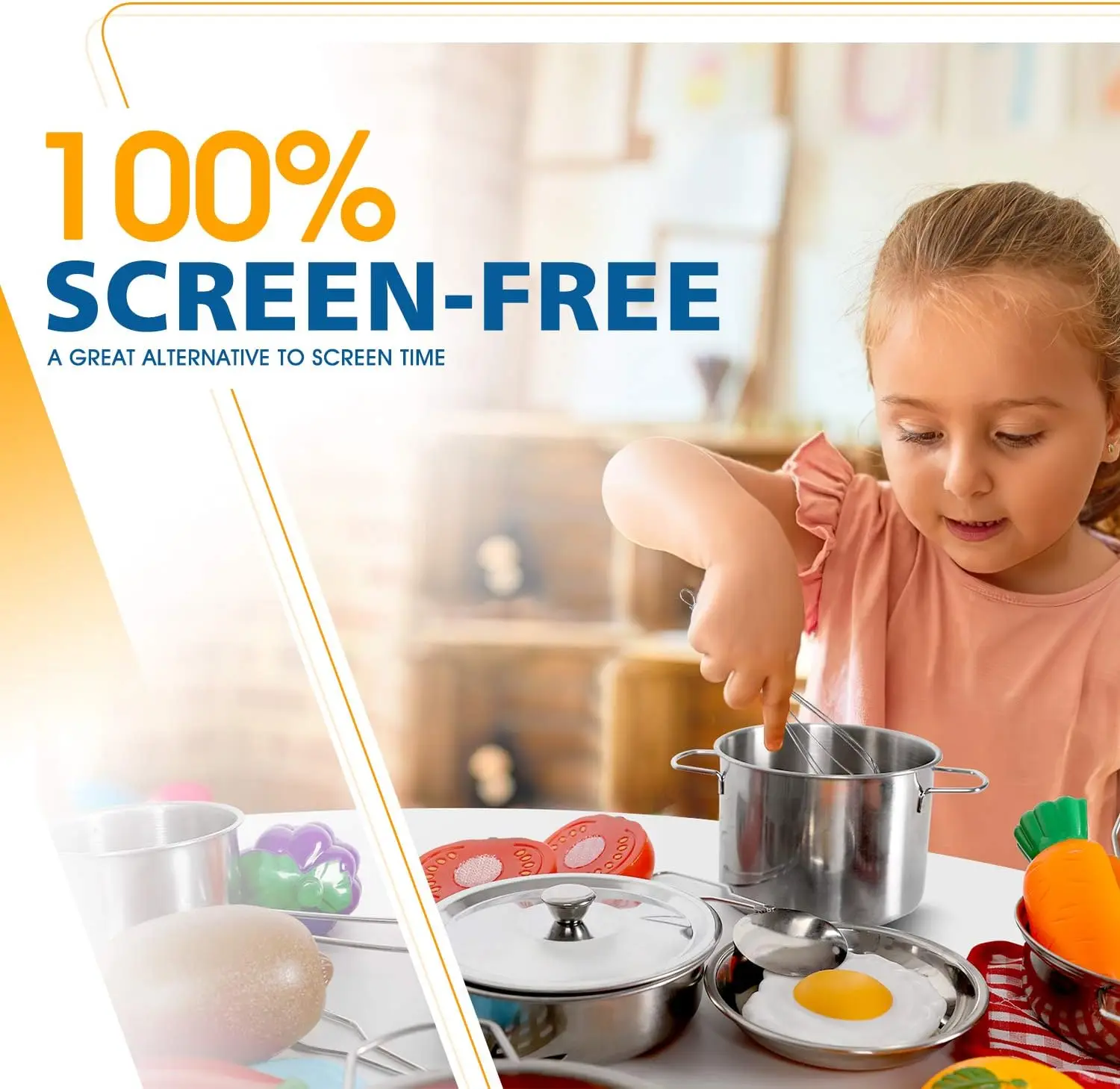 Jouer aux jouets alimentaires pour enfants, jouets de cuisine en acier inoxydable, ensemble créatif sûr et Non toxique, cadeaux de jeu de rôle de cuisine pour enfants