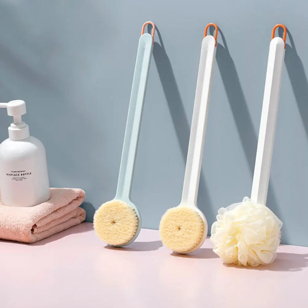 Ergonomic Long Handle Shower Brush Body Scrubber for Deep Cleansing Skin Smoothing Massage Bathing Accessories Back Scrubber