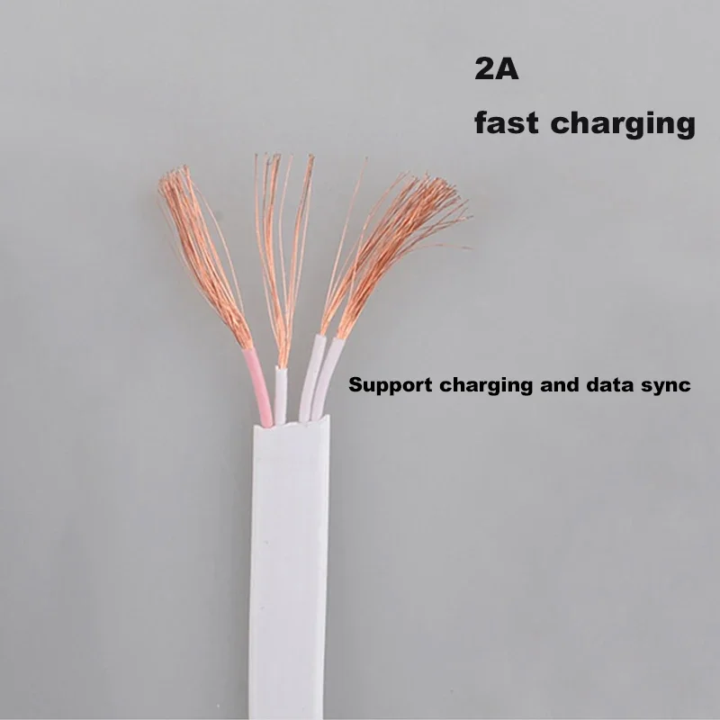 New 50cm / 1M 5V 2A USB Type C cable mobile power charging flat cable Type-C noodle data cable for Huawei xiaomi