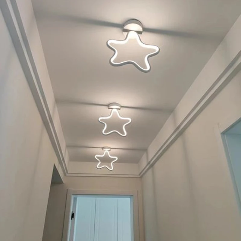 

Modern Creative Simple LED Star Round Chandelier Light Entrance Small Lamp For Corridor Balcony Aisle Hallway Staircase Fixtures