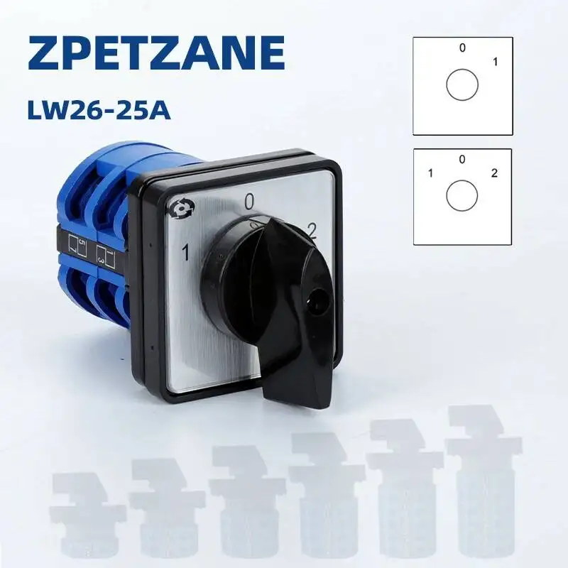 

LW26-25A Cam Rotary Switch Singel/Double Power Control Motor Reverse Forward And Reverse Selector Silver Contact YMW26