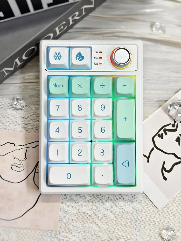 3 modes KEYCOOL PAD K19 RGB Hotswap Mechanical Numpad Gasket structure bluetooth mini pad with knob