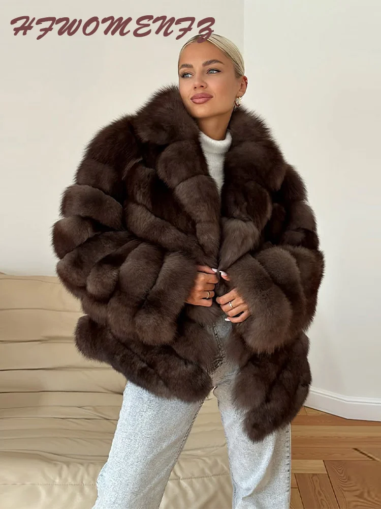 Роскошное женское пальто с теплым мехом, свободное утепленное коричневое женское пальто с отложным воротником и длинными рукавами, 2025 г., зимняя модная женская куртка
