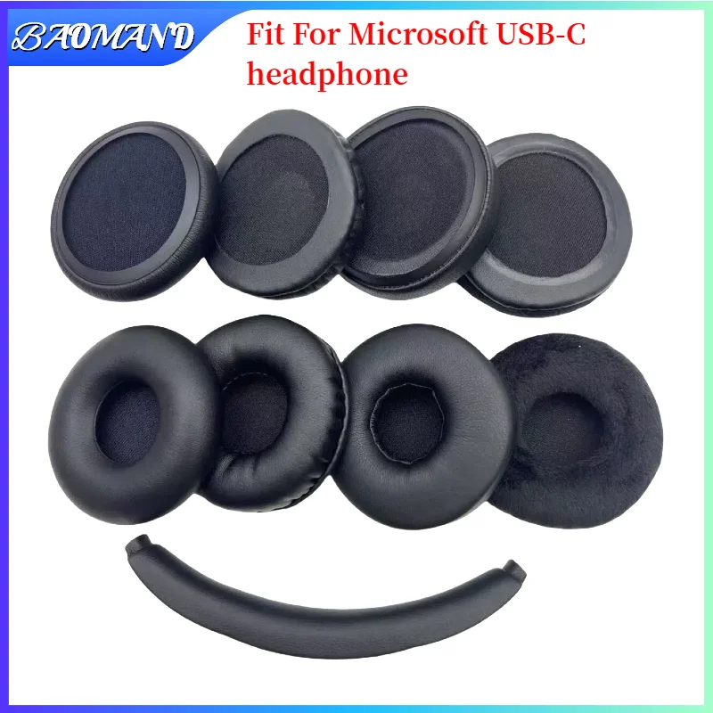 

BAOMAND Replacement Ear Pads Cushions For Microsoft USB-C Headphone Softer Protein Leather Earpads