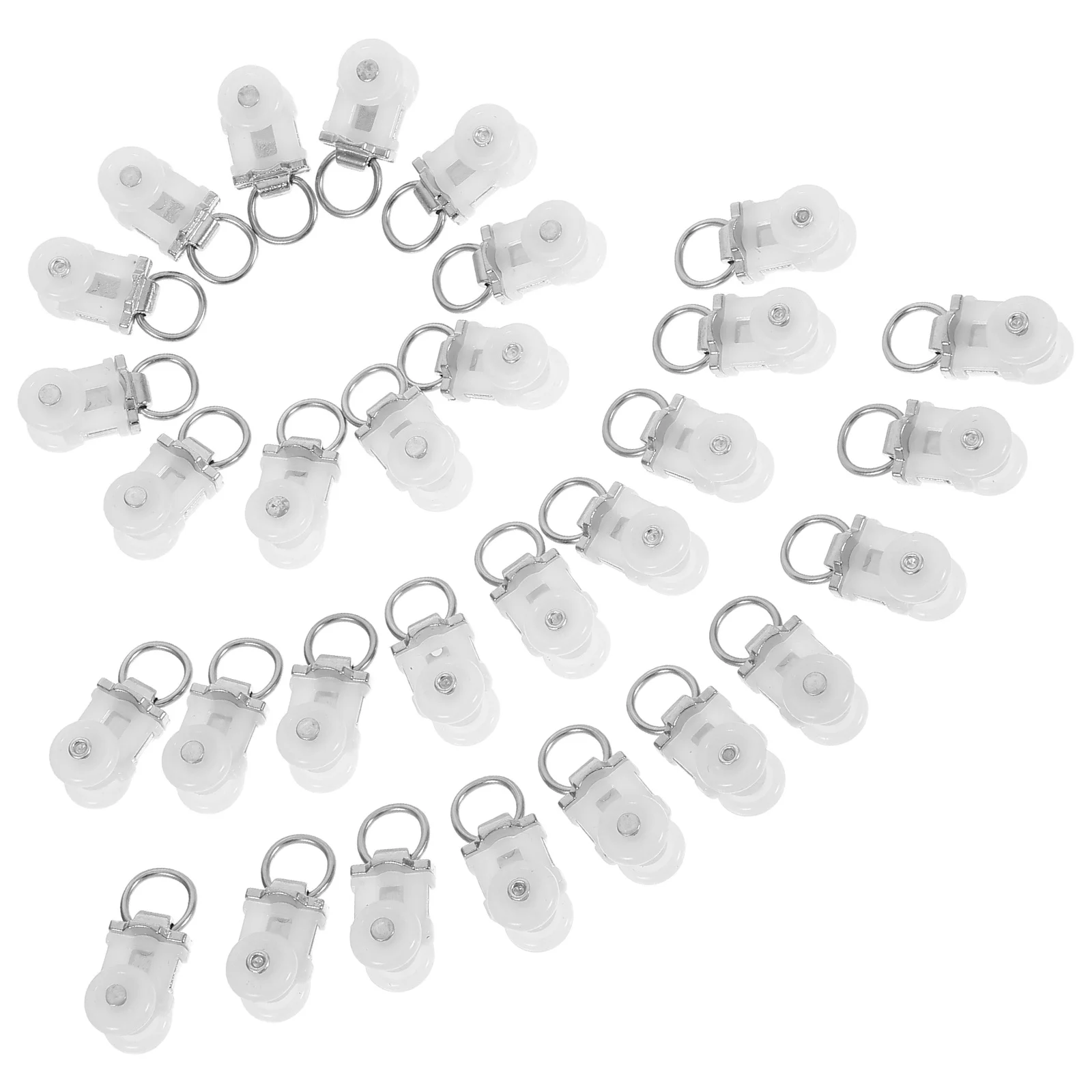 30 قطعة بكرة مسار الستار عجلة مزدوجة سبيكة البلاستيك الهادئة مزلق للمنزل مكتب غرفة نوم معلقة السكك الحديدية نظام البكرة الستار #3