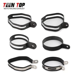 Real Carbon Fiber Motorcycle Exhaust Muffler Mounted Clamp Muffler Mounting Hanger 89mm 109mm 130mm For Yoshimura For AK For SC