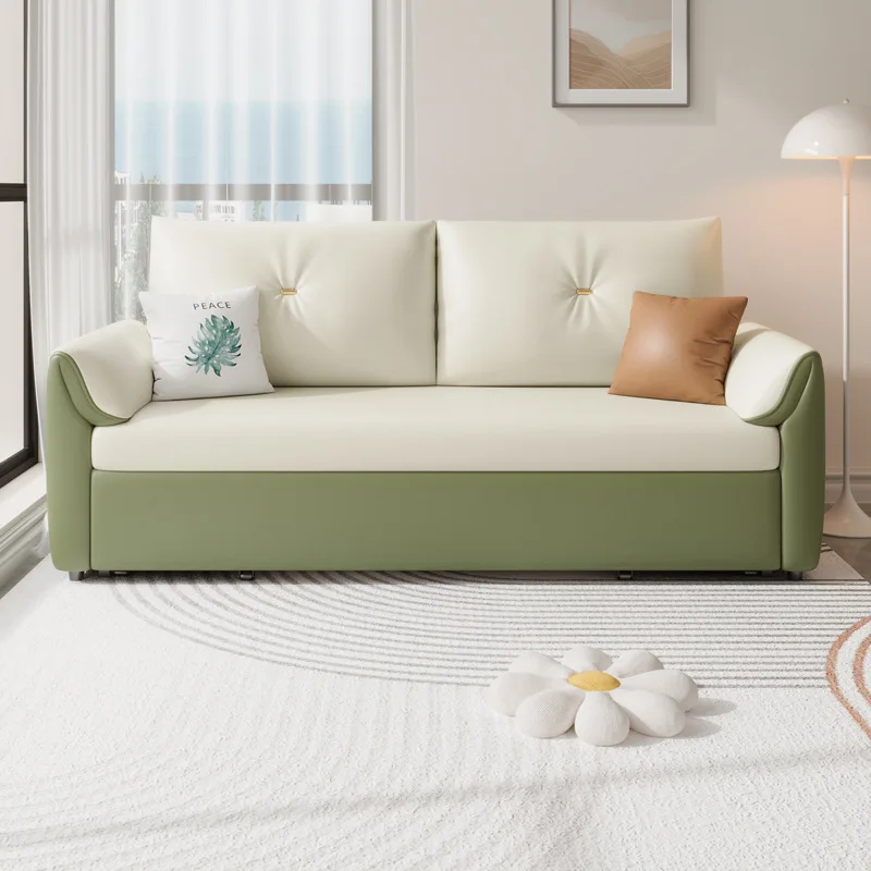 

Sofa, cream, elephant red, bed dual-purpose, folding, cat wind ears, simple