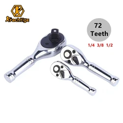 Krachtige 72 Teeth Short Handle Wrench Automotive Repair Tools 1/4 3/8 1/2 Quick Ratchet Wrench Head