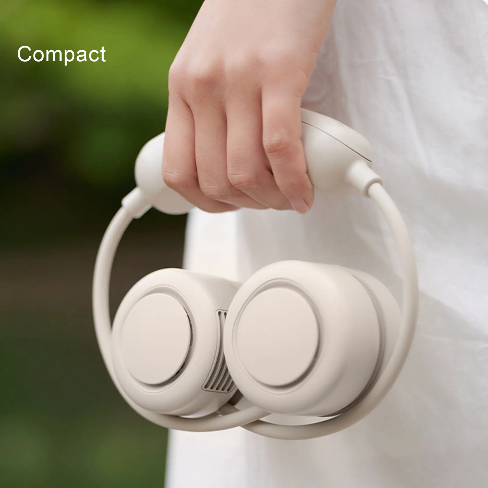 

Наружный охлаждающий вентилятор Подвесной вентилятор для шеи 3-ступенчатый регулируемый эргономичный дизайн Тихий складной носимый шейный вентилятор для пляжного велоспорта