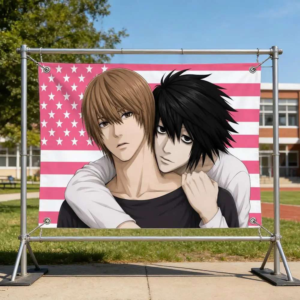 Dark Anime L-Light x L Flags Specialized for indoor and outdoor home decorations, outdoor camping, and bar parties