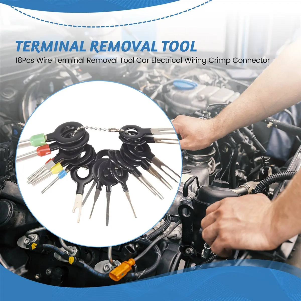 Super Sale 18Pcs Wire Terminal Removal Tool Car Electrical Wiring Crimp Connector