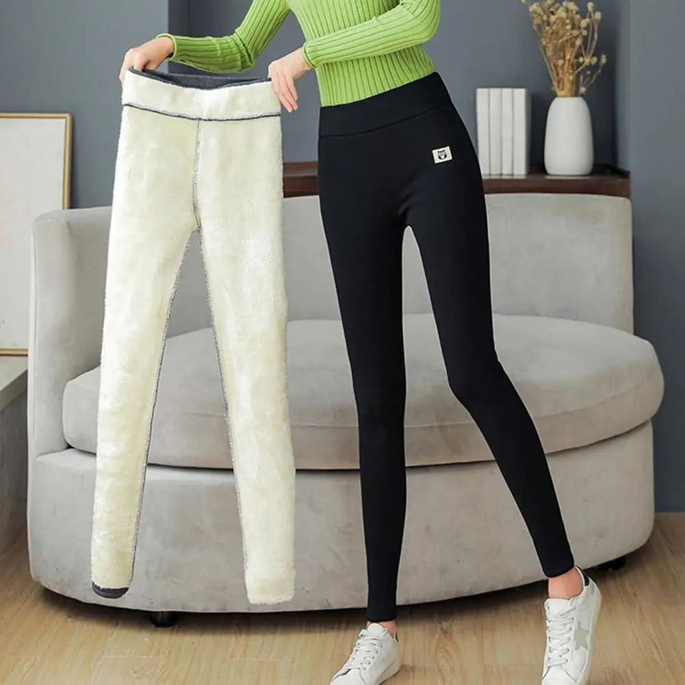 Frauen Vlies Leggings Frau dünn dicken Samt Fleece Leggins Herbst Winter warme Hosen Home Work Hose neu übergroß