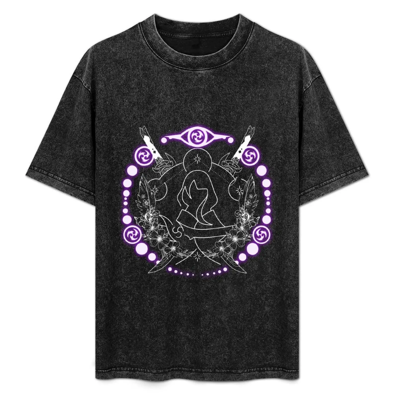 Raiden Shogun Constellation Design White T-Shirt Work Wear Lightweight Tee