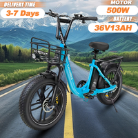 SAMEBIKE C05 Pro E-bike 500W Powerful Motor 36V13AH Lithium Battery Mountain Electric Bicycle 20*4.0 Inch Fat Tire Electric Bike