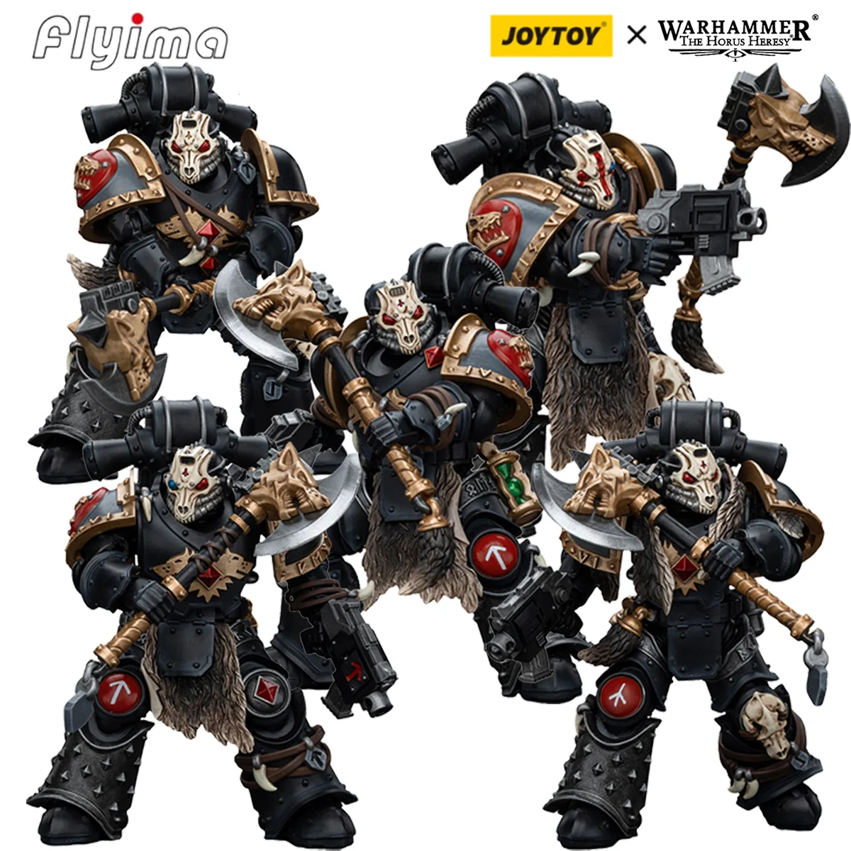 JOYTOY Warhammer 30K 1/18 Action Figures Space Wolves Deathsworn Pack Deathsworn5PCS Anime Military Model