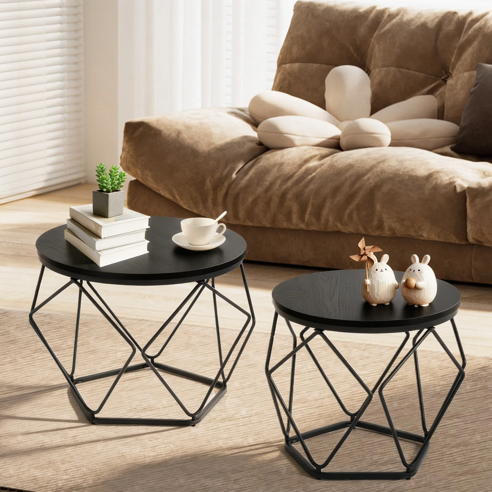 geometric base modern coffee table