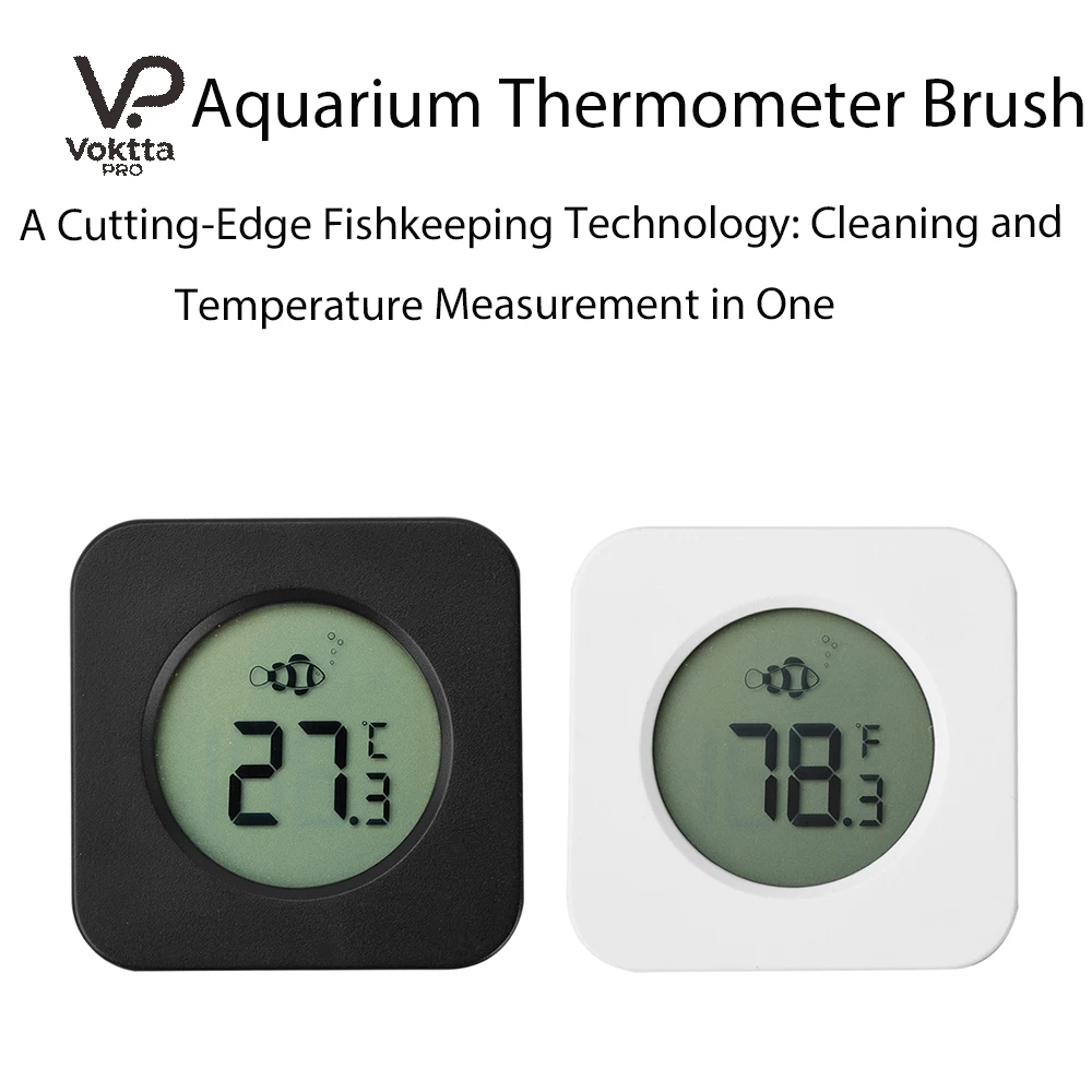 LCD Digital Aquarium-Thermometer Magnetischer Glasreiniger Fischbecken-Temperaturanzeige Mini-Temperatursensor-Monitor