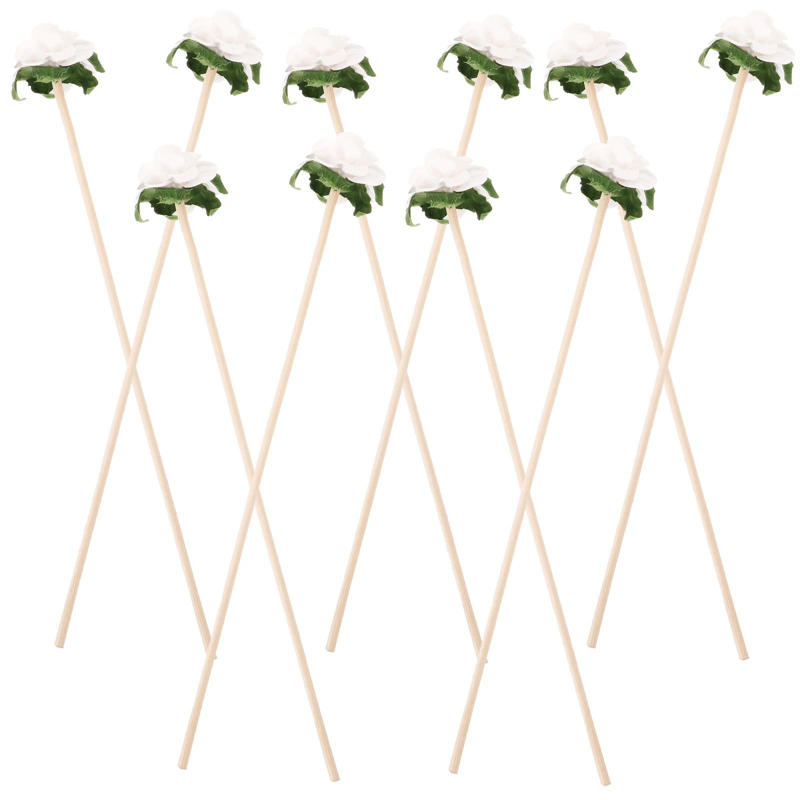 

10pcs Fragrant Paper Flowers Aroma Diffuser Sticks Fire-Free Rattan Flower Diffuser Rods for Home Office Bedroom Decorative