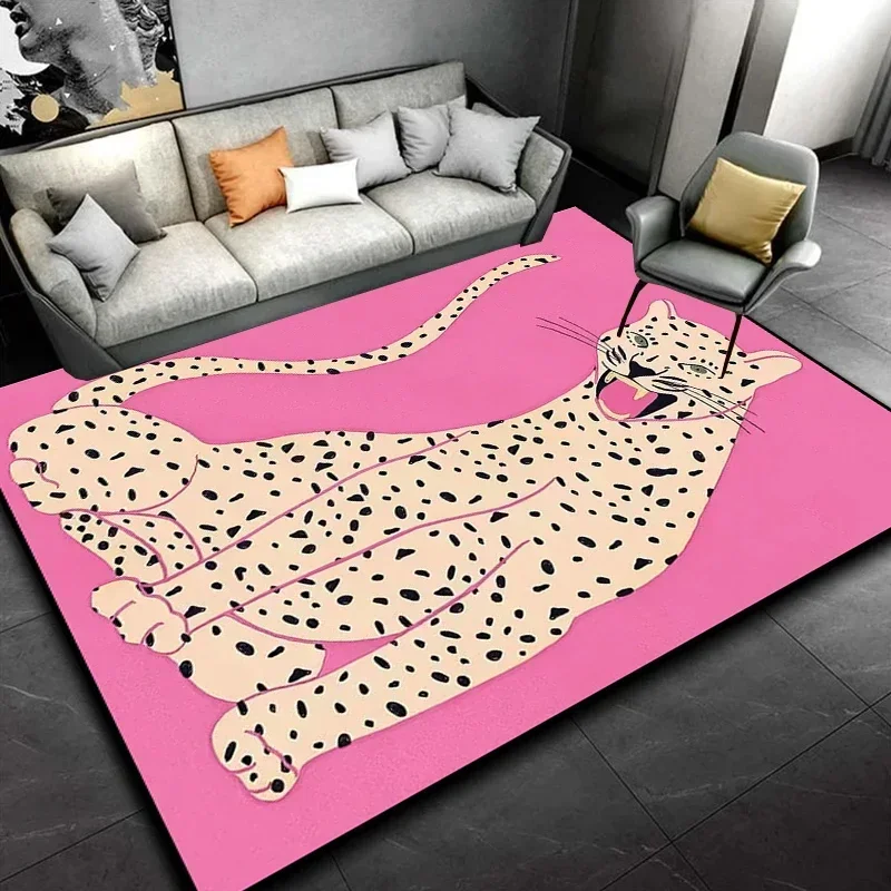 

Nordic Leopard Print Living Room Carpet Fashion Bedroom Bedside Soft Floor Mat Cloakroom Leisure Area Plush Rug Ковер Tapis 러그