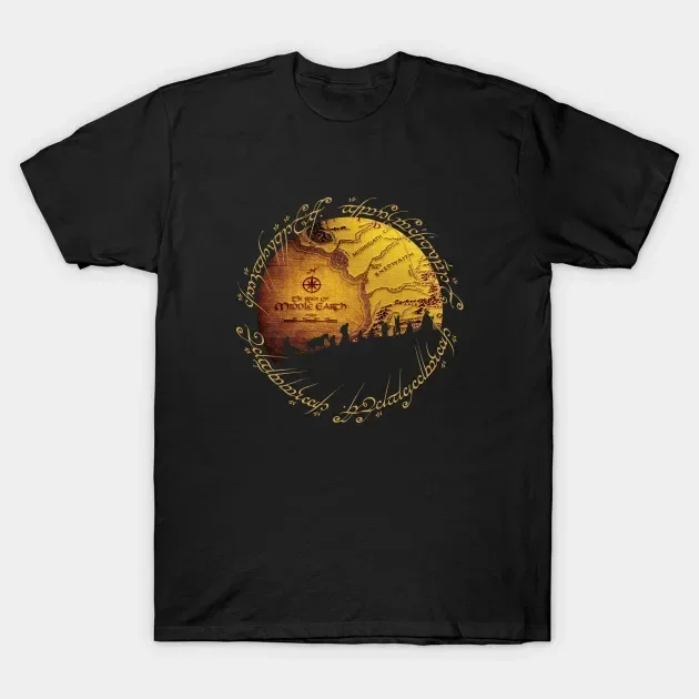 

leisure Lord of the Rings Map Graphic Tee Premium Cotton Breathable Trip Short Sleeve T-Shirt