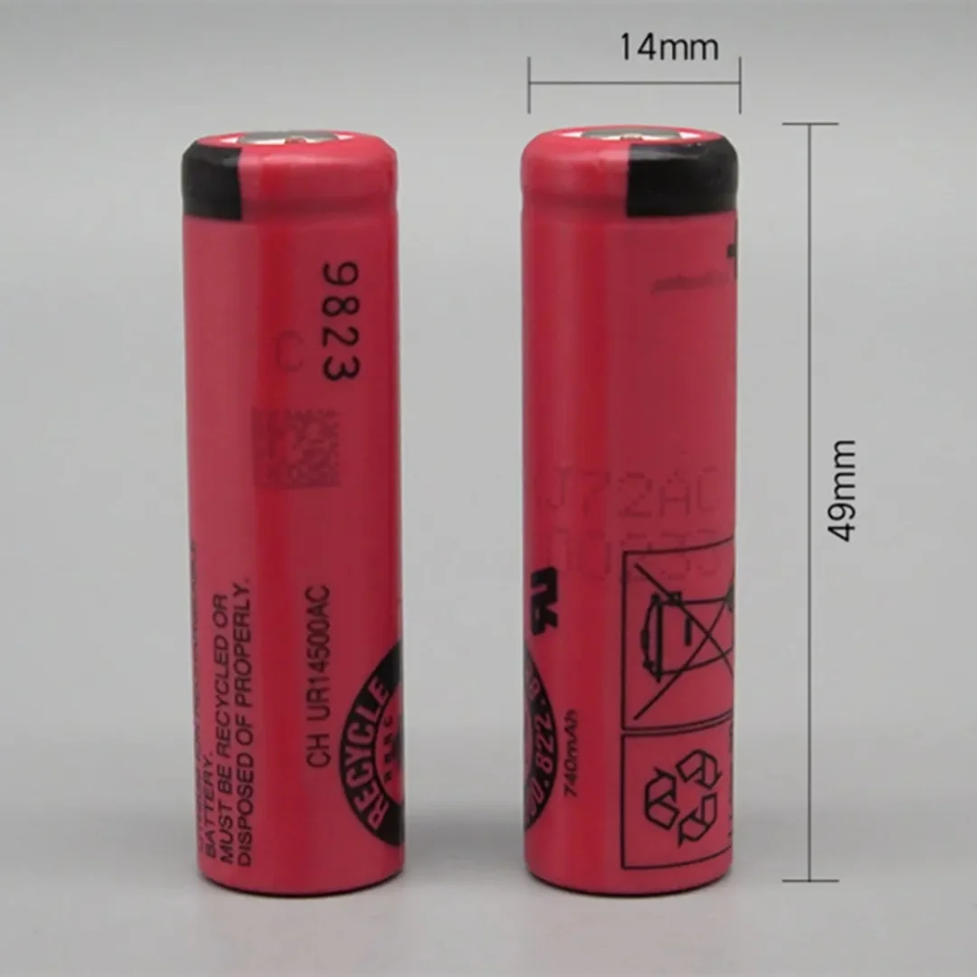 UR14500AC Sanyo 3.7V 740mAh Original Flat Head Lithium Battery for Braun Oral B Pro 2 Type 3766 3753 3768 3776 3794 S5 S6 S7 S51
