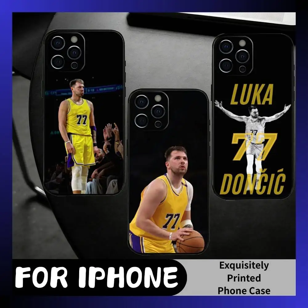 

BASKETBALL LAK L-Luka Doncic Player Phone Case For iPhone17,16,15,14,13,12 Plus,Max Soft Silicone Black Cover