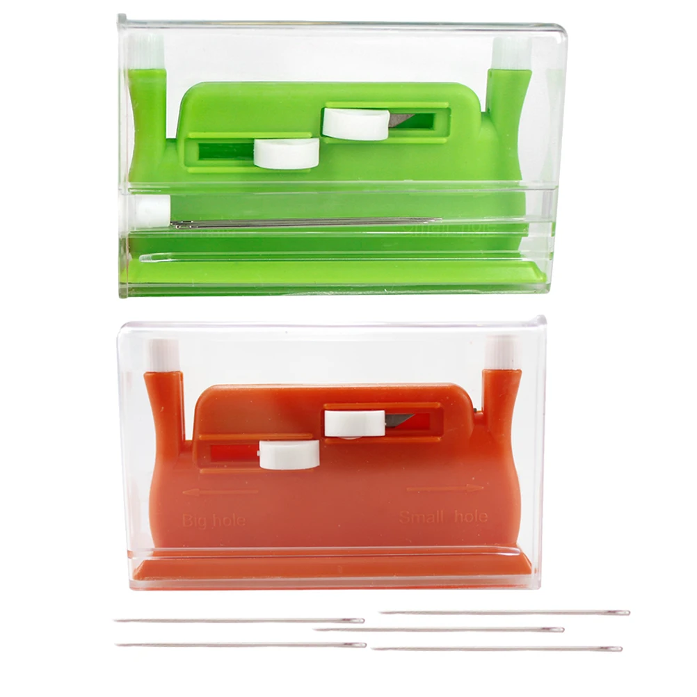 

2 Sets Thread Threader Needle Stitch DIY Sewing Tool Upholstery Hand Needles Threaders